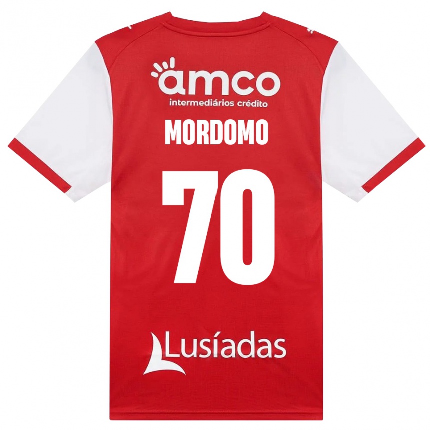 נשים כדורגל Mordomo #70 לבן אדום שחור ג'רזי ביתית 2026/27 נשים כדורגל Mordomo #70 לבן אדום שחור ג'רזי ביתית 2026/27