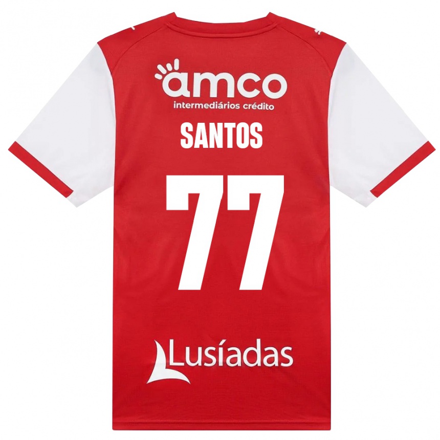 נשים כדורגל Edu Santos #77 לבן אדום שחור ג'רזי ביתית 2026/27