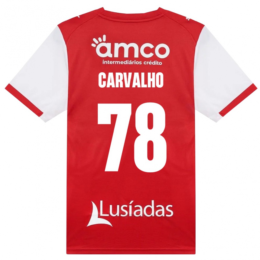 נשים כדורגל João Carvalho #78 לבן אדום שחור ג'רזי ביתית 2026/27