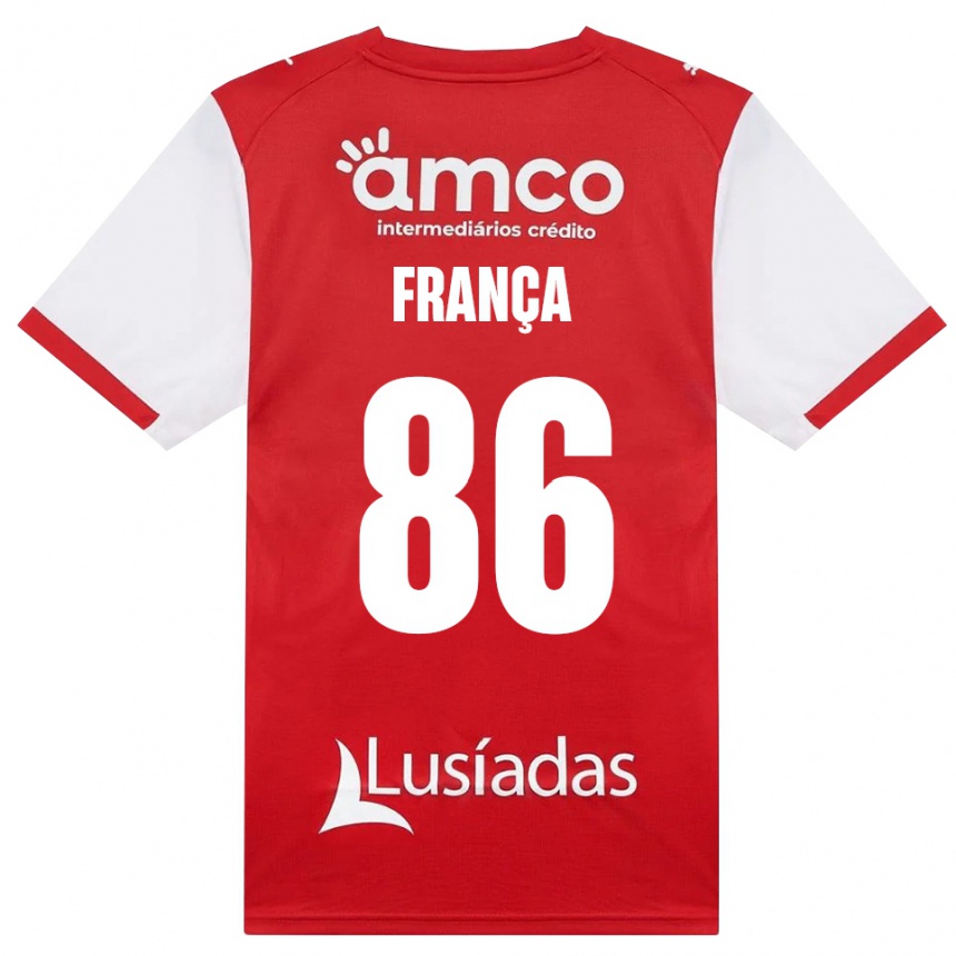 נשים כדורגל Francisco França #86 לבן אדום שחור ג'רזי ביתית 2026/27