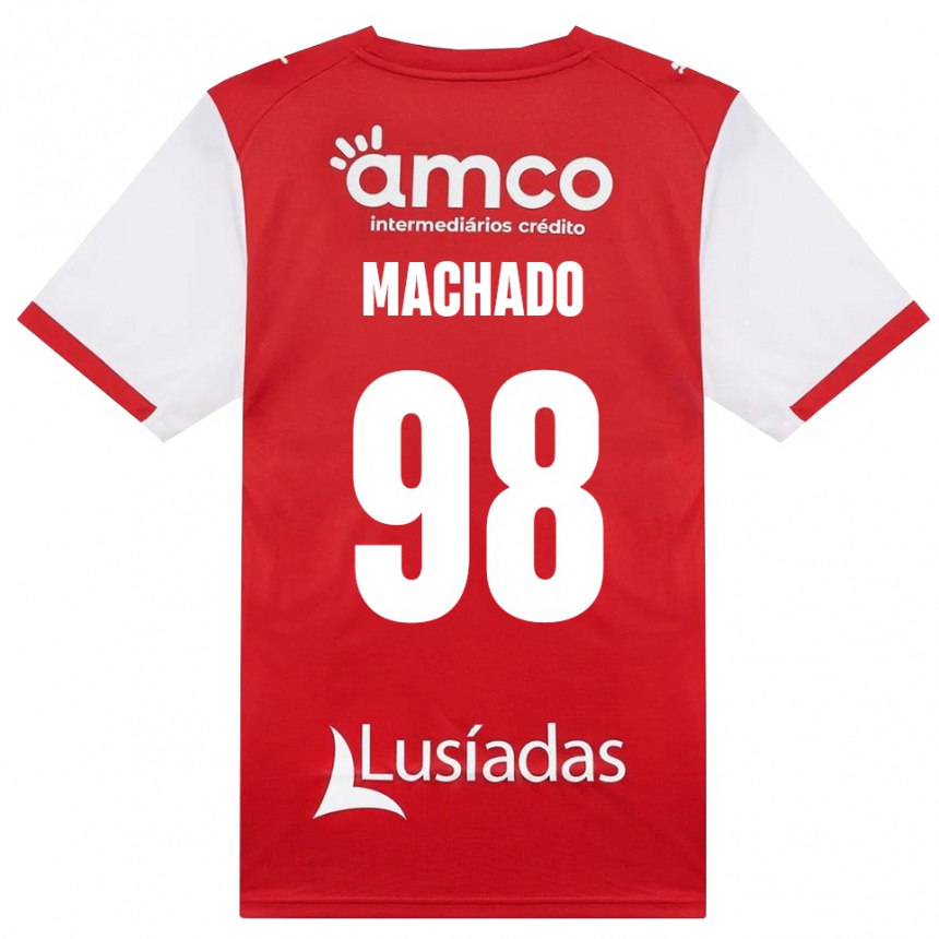 נשים כדורגל Gonçalo Machado #98 לבן אדום שחור ג'רזי ביתית 2026/27