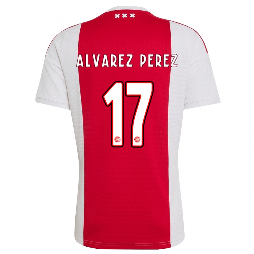 נשים כדורגל Marley Alvarez Perez #17 אדום לבן צהוב ג'רזי ביתית 2026/27 נשים כדורגל Marley Alvarez Perez #17 אדום לבן צהוב ג'רזי ביתית 2026/27