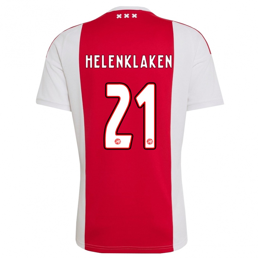 נשים כדורגל Sjors Helenklaken #21 אדום לבן צהוב ג'רזי ביתית 2026/27 נשים כדורגל Sjors Helenklaken #21 אדום לבן צהוב ג'רזי ביתית 2026/27