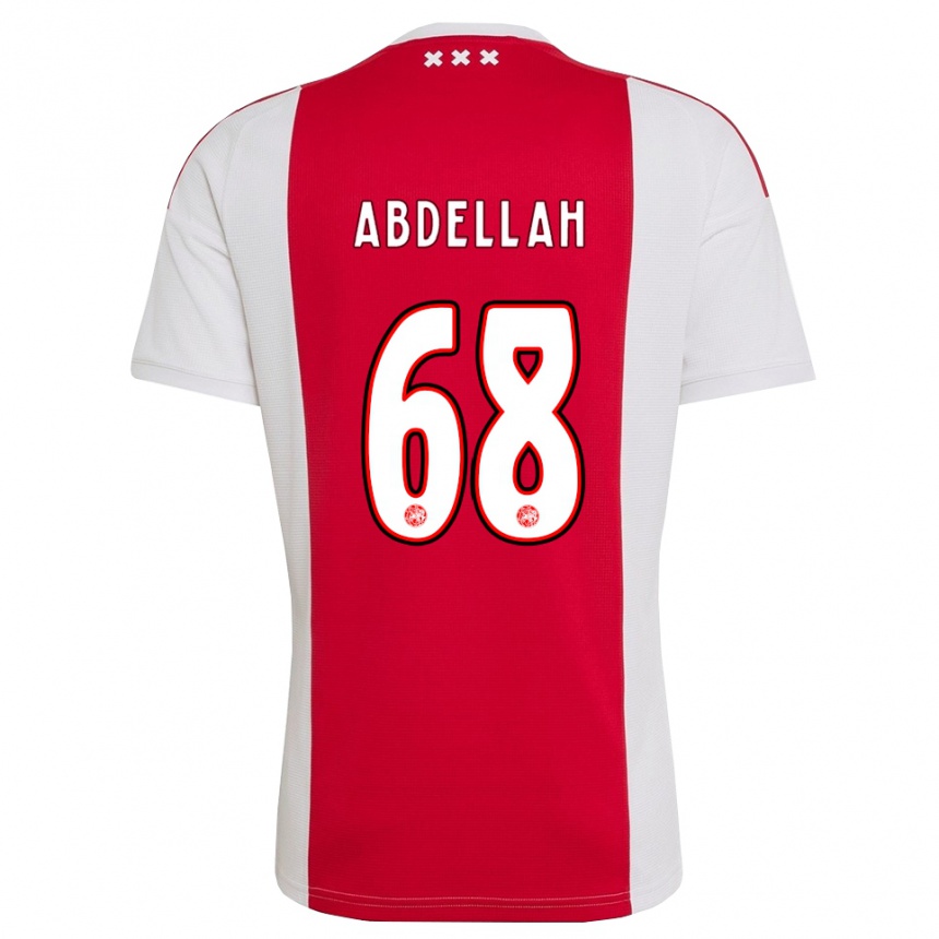 נשים כדורגל Abdellah Ouazane #68 אדום לבן צהוב ג'רזי ביתית 2026/27