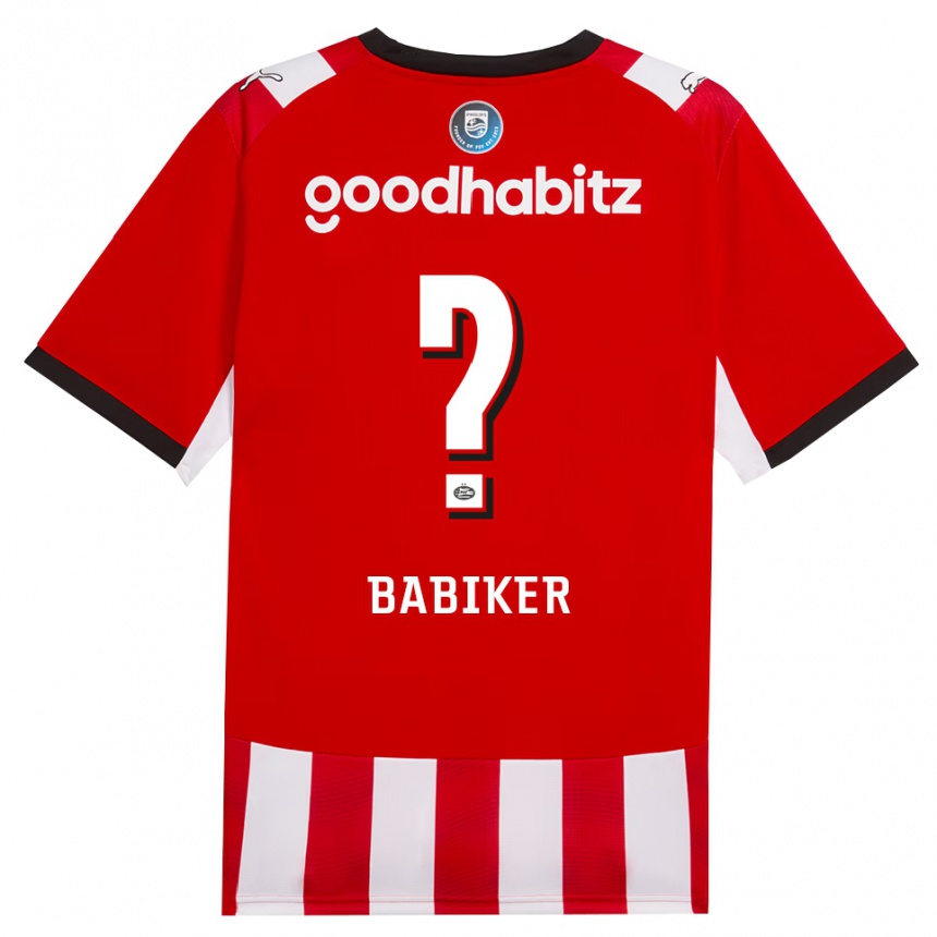 נשים כדורגל Redha Babiker #0 אדום לבן שחור ג'רזי ביתית 2026/27