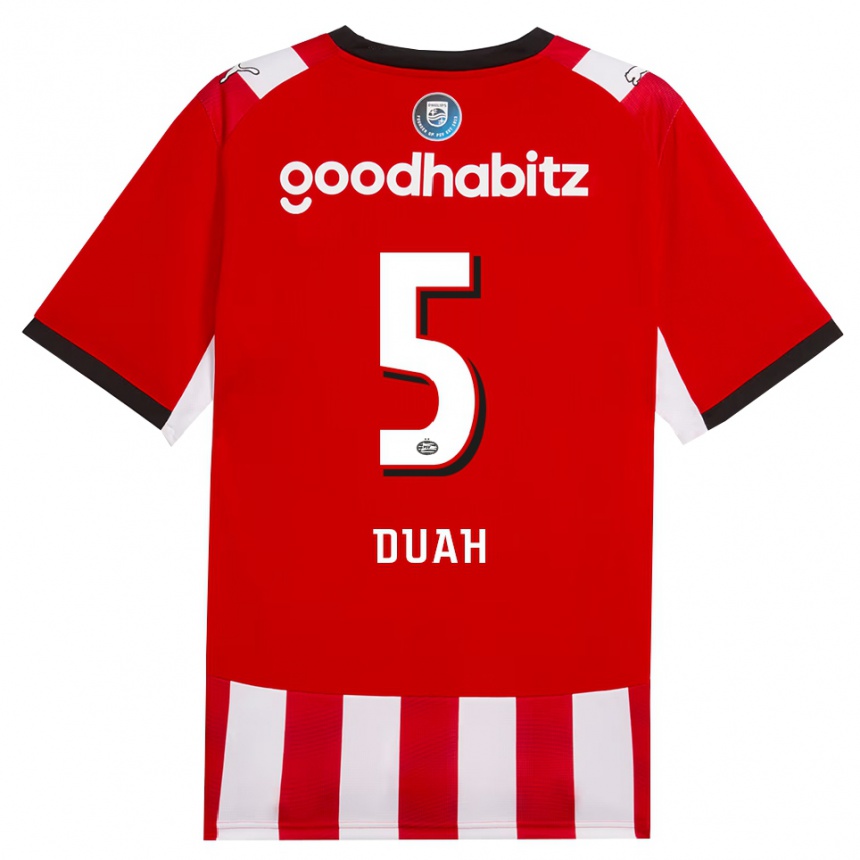 נשים כדורגל King Duah #5 אדום לבן שחור ג'רזי ביתית 2026/27