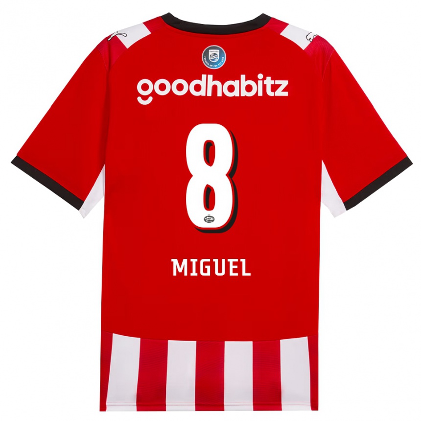 נשים כדורגל Yani Miguel #8 אדום לבן שחור ג'רזי ביתית 2026/27