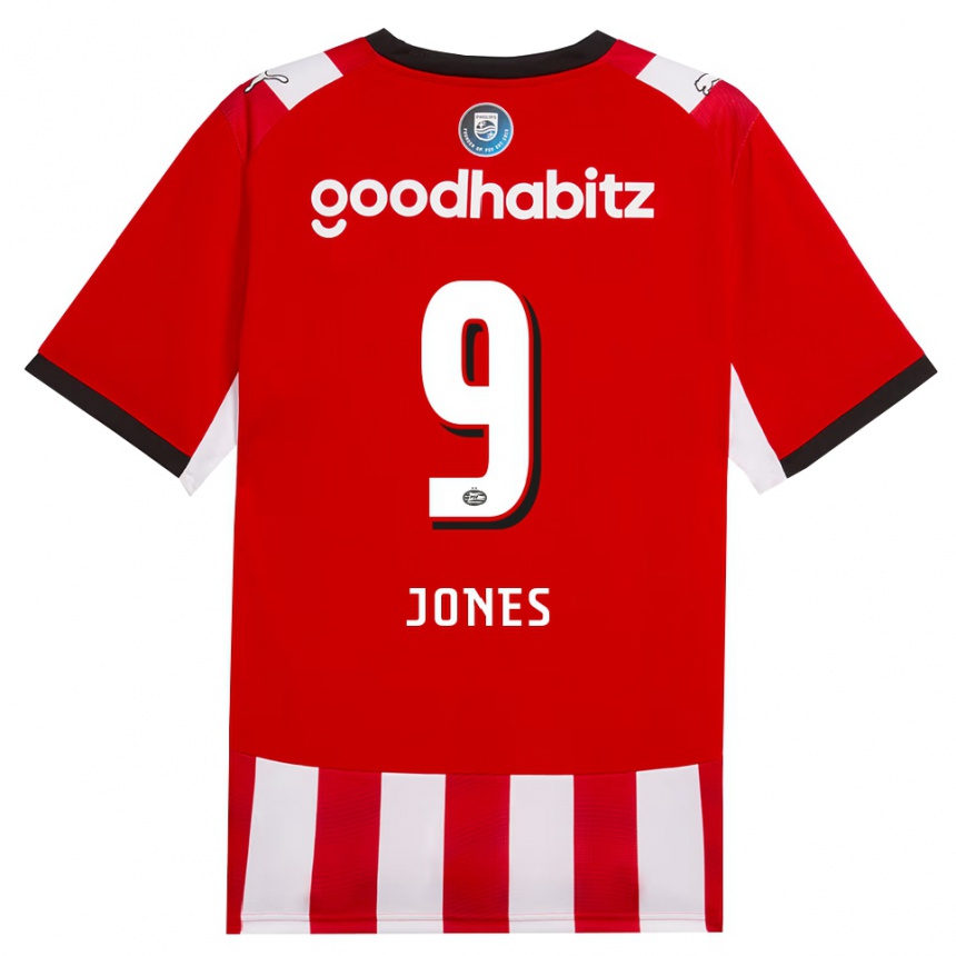 נשים כדורגל Austyn Jones #9 אדום לבן שחור ג'רזי ביתית 2026/27