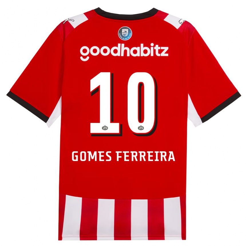 נשים כדורגל Damian Gomes Ferreira #10 אדום לבן שחור ג'רזי ביתית 2026/27