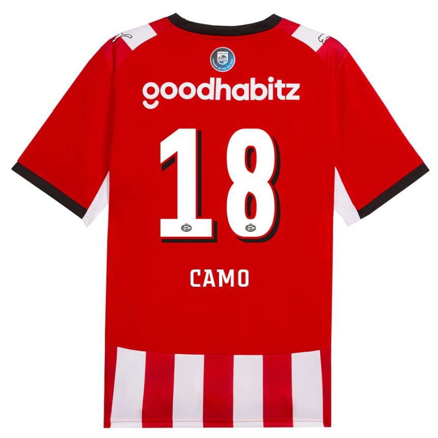 נשים כדורגל Adin Camo #18 אדום לבן שחור ג'רזי ביתית 2026/27