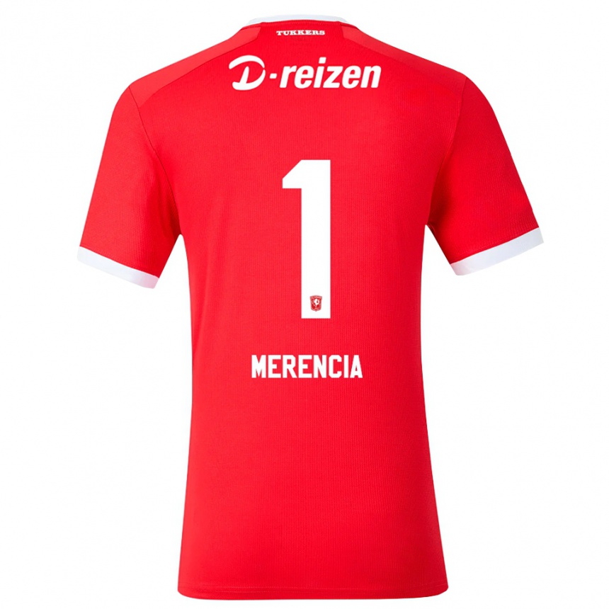 נשים כדורגל Leandro Merencia #1 אדום לבן ג'רזי ביתית 2026/27
