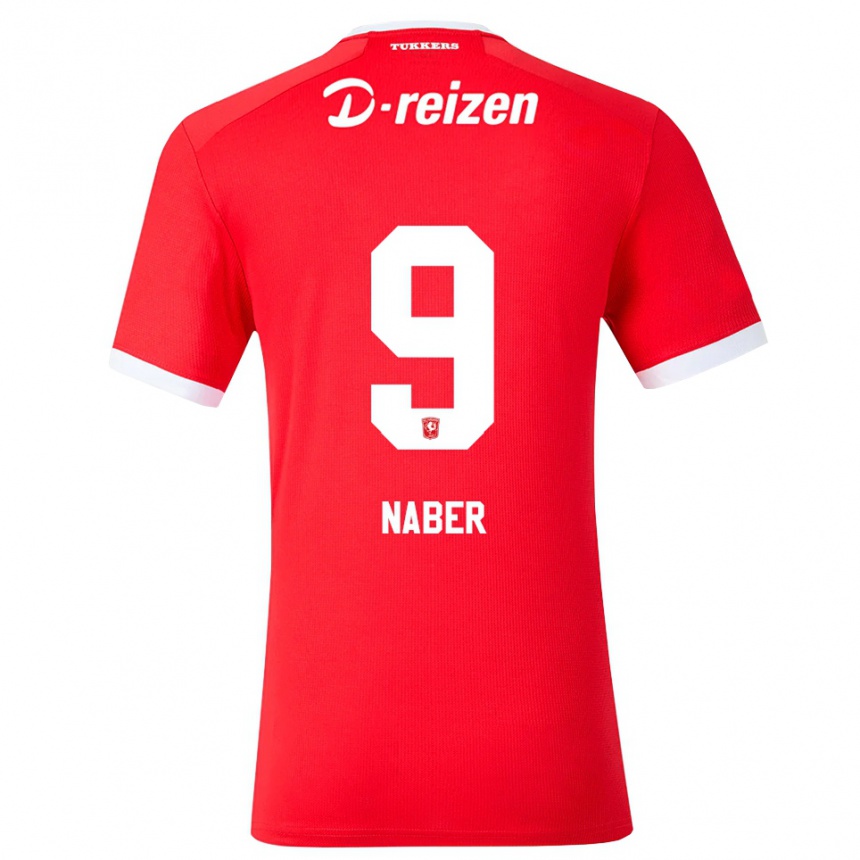 נשים כדורגל Daeley Naber #9 אדום לבן ג'רזי ביתית 2026/27