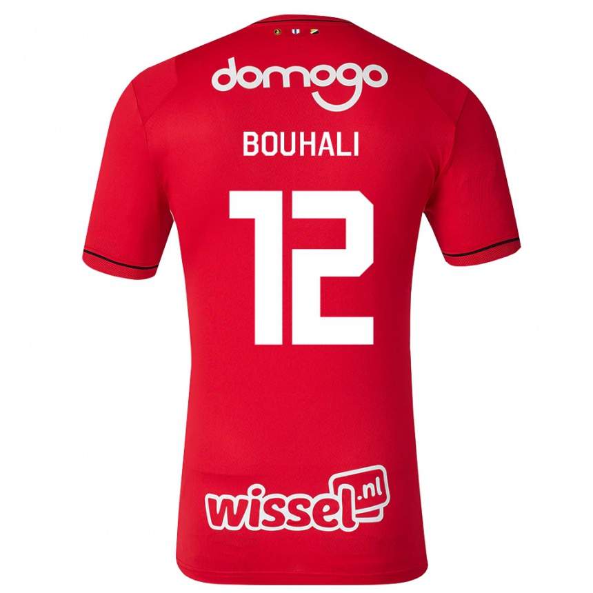 נשים כדורגל Nassir Bouhali #12 אדום לבן שחור ג'רזי ביתית 2026/27
