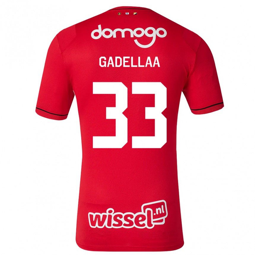 נשים כדורגל Kevin Gadellaa #33 אדום לבן שחור ג'רזי ביתית 2026/27