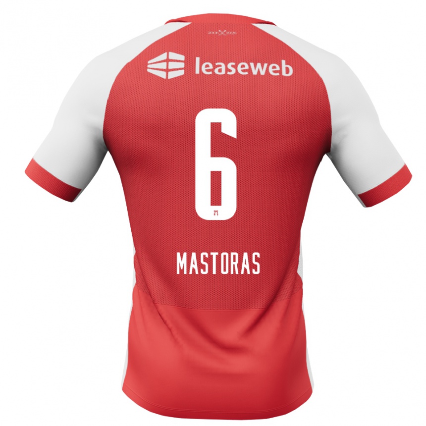נשים כדורגל Enoch Mastoras #6 אדום לבן שחור ג'רזי ביתית 2026/27 נשים כדורגל Enoch Mastoras #6 אדום לבן שחור ג'רזי ביתית 2026/27