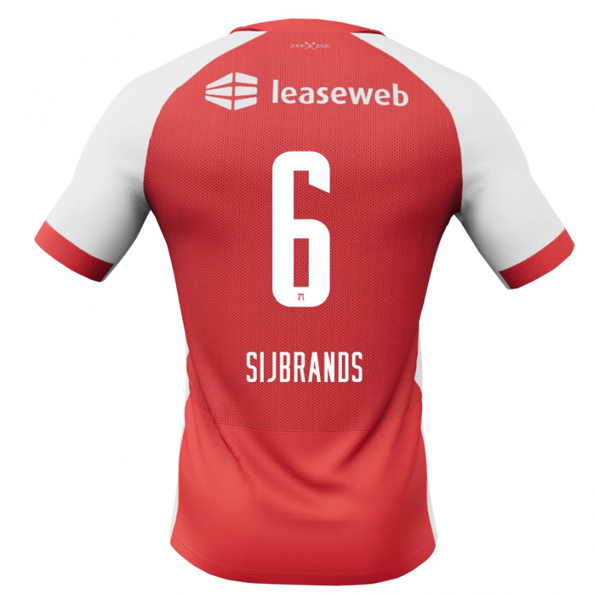 נשים כדורגל Julian Sijbrands #6 אדום לבן שחור ג'רזי ביתית 2026/27