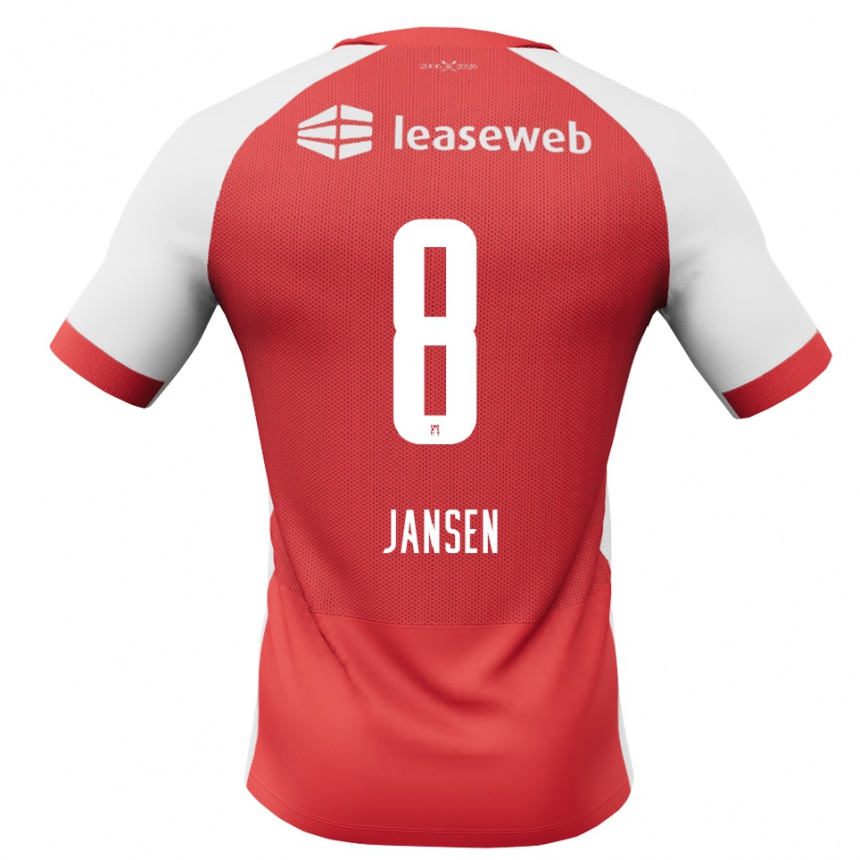 נשים כדורגל Jim Jansen #8 אדום לבן שחור ג'רזי ביתית 2026/27