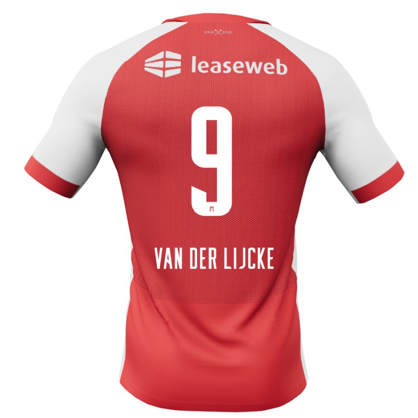 נשים כדורגל Donny Van Der Lijcke #9 אדום לבן שחור ג'רזי ביתית 2026/27
