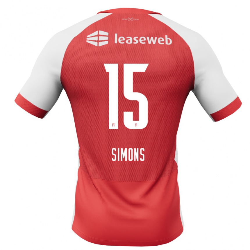 נשים כדורגל Saviola Simons #15 אדום לבן שחור ג'רזי ביתית 2026/27