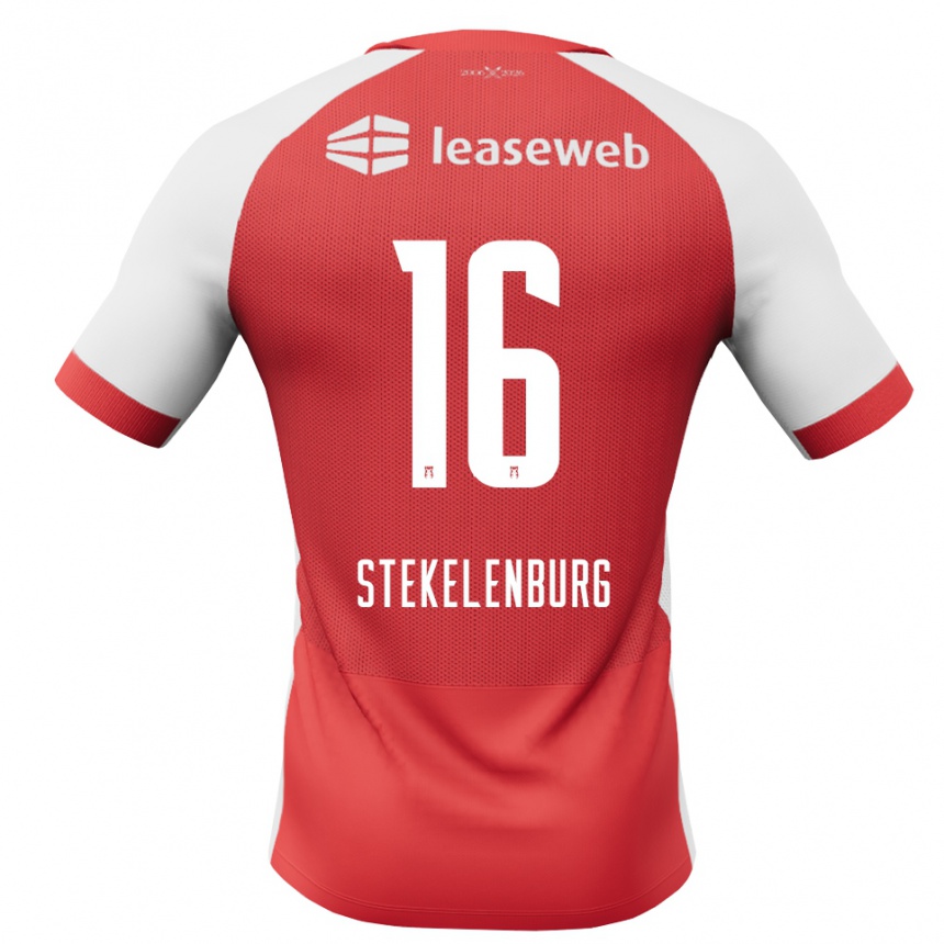 נשים כדורגל Sem Stekelenburg #16 אדום לבן שחור ג'רזי ביתית 2026/27