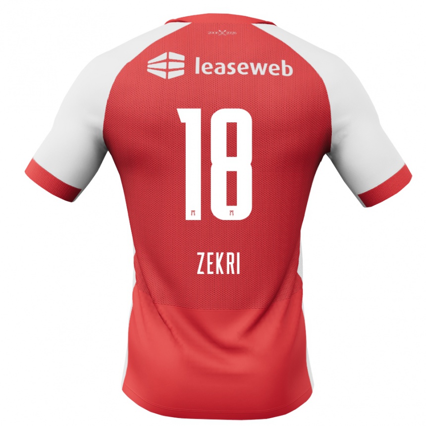 נשים כדורגל Rayan Zekri #18 אדום לבן שחור ג'רזי ביתית 2026/27