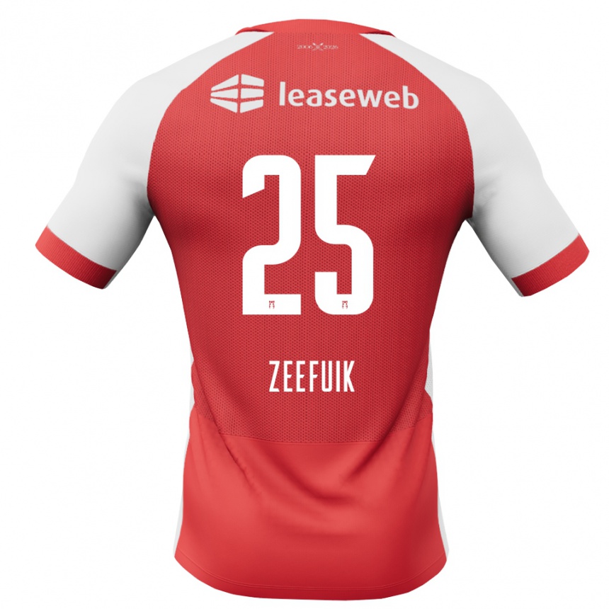 נשים כדורגל Lequincio Zeefuik #25 אדום לבן שחור ג'רזי ביתית 2026/27