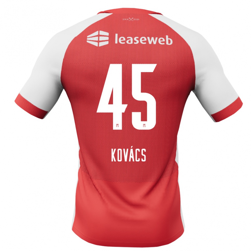 נשים כדורגל Bendegúz Kovács #45 אדום לבן שחור ג'רזי ביתית 2026/27 נשים כדורגל Bendegúz Kovács #45 אדום לבן שחור ג'רזי ביתית 2026/27