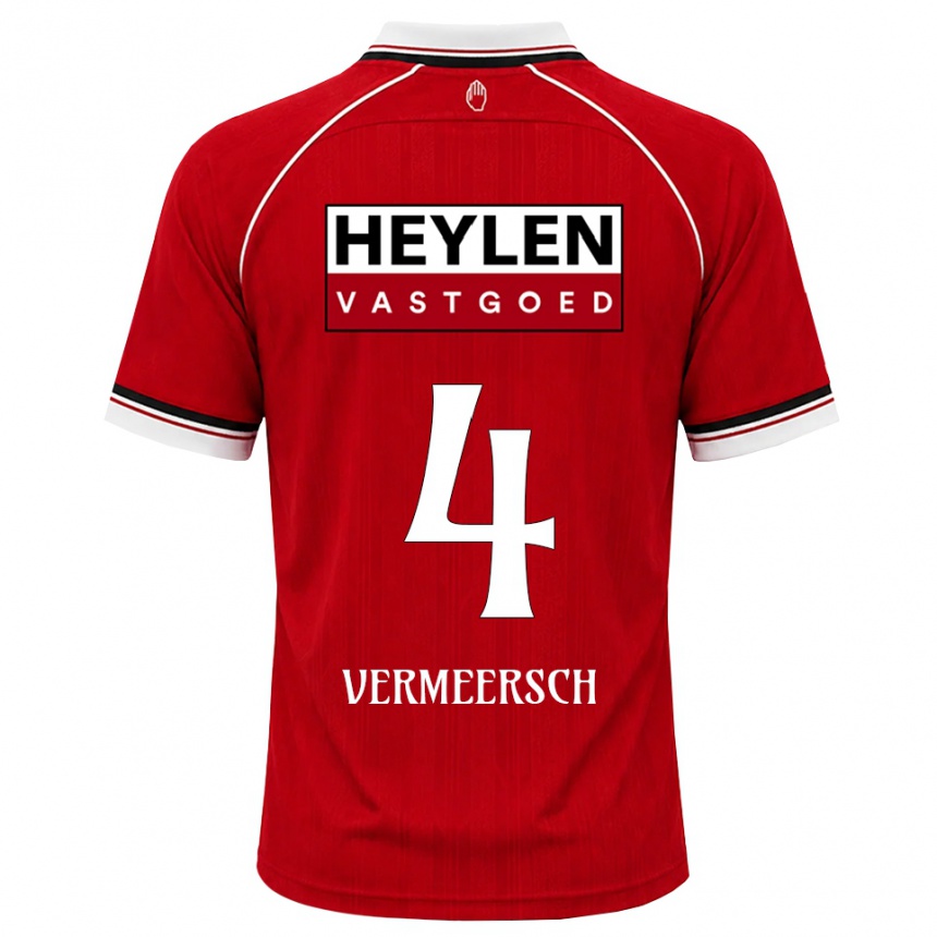 נשים כדורגל Ryan Vermeersch #4 אדום לבן שחור ג'רזי ביתית 2026/27