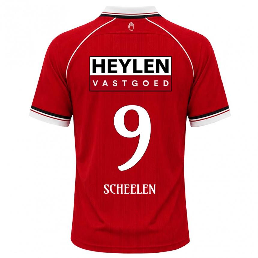נשים כדורגל Thijme Scheelen #9 אדום לבן שחור ג'רזי ביתית 2026/27 נשים כדורגל Thijme Scheelen #9 אדום לבן שחור ג'רזי ביתית 2026/27