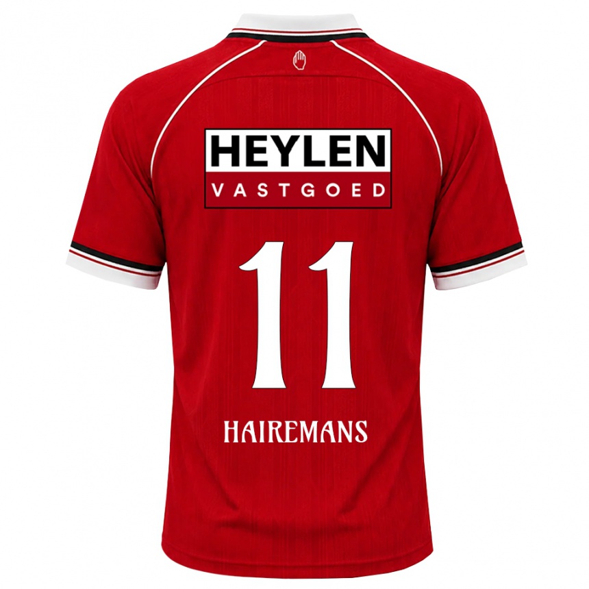 נשים כדורגל Geoffry Hairemans #11 אדום לבן שחור ג'רזי ביתית 2026/27