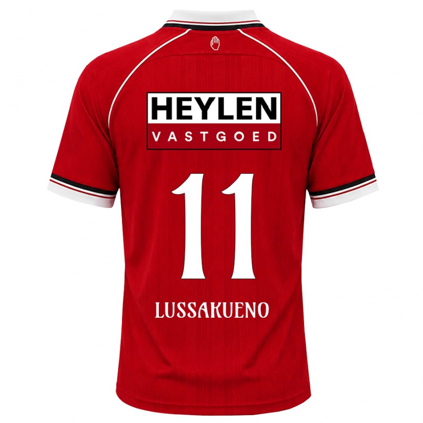 נשים כדורגל Valentino Lussakueno #11 אדום לבן שחור ג'רזי ביתית 2026/27