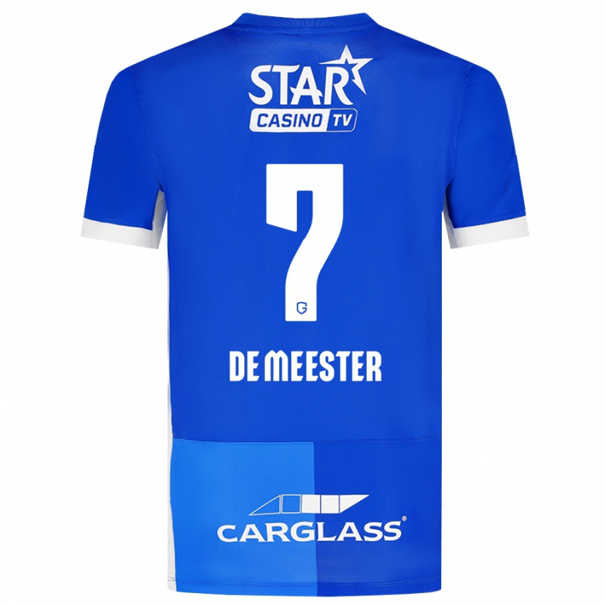 נשים כדורגל Thirsa De Meester #7 כחול מדיום כחול רויאל לבן ג'רזי ביתית 2026/27