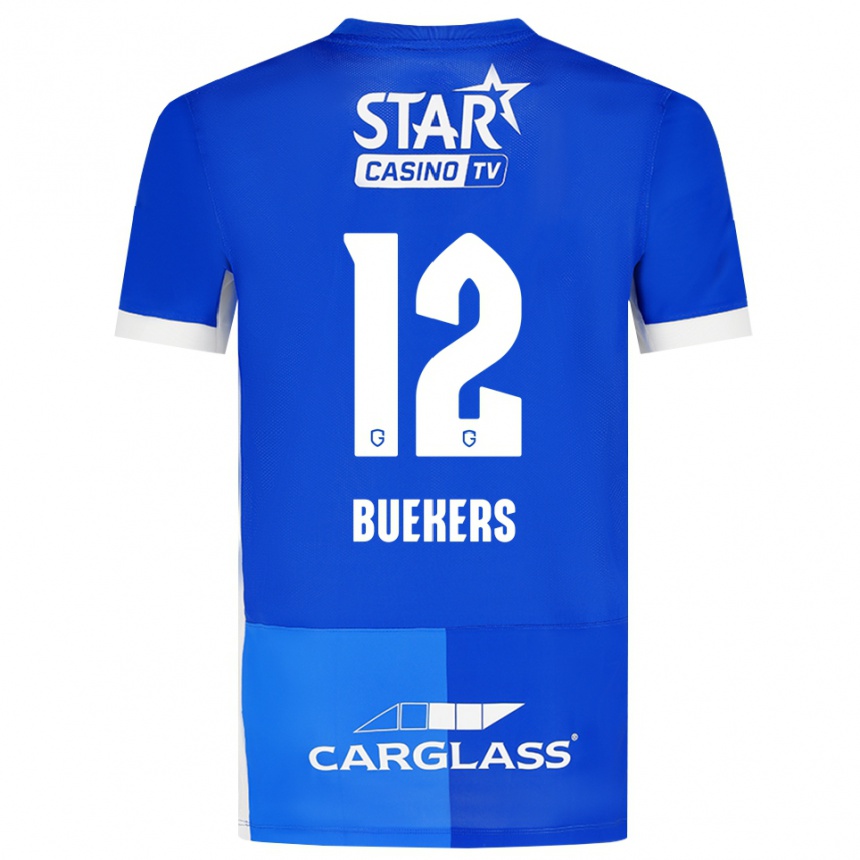 נשים כדורגל Maxime Buekers #12 כחול מדיום כחול רויאל לבן ג'רזי ביתית 2026/27