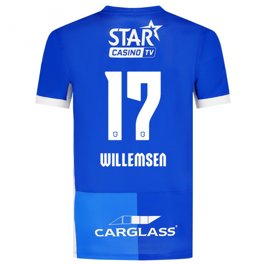 נשים כדורגל Wout Willemsen #17 כחול מדיום כחול רויאל לבן ג'רזי ביתית 2026/27