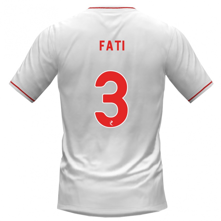 נשים כדורגל Babacar Fati #3 לבן אדום הרחק ג'רזי 2026/27