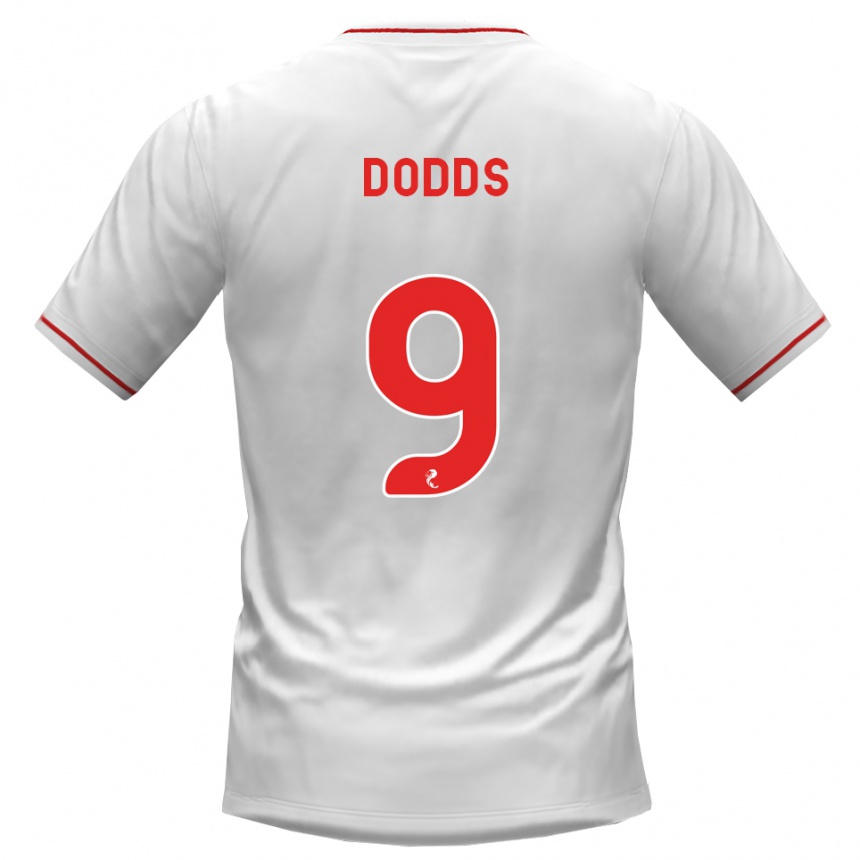 נשים כדורגל Jen Dodds #9 לבן אדום הרחק ג'רזי 2026/27