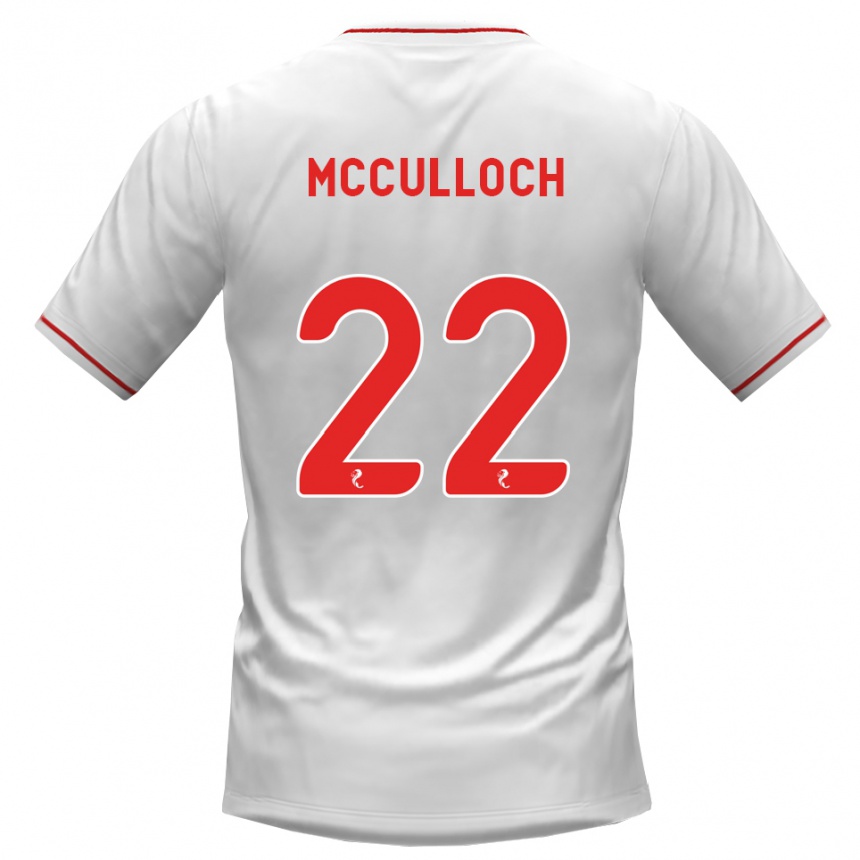 נשים כדורגל Seren Mcculloch #22 לבן אדום הרחק ג'רזי 2026/27