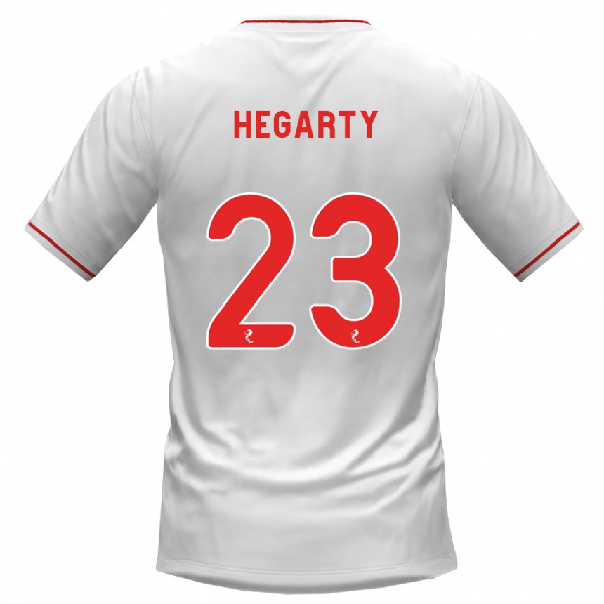 נשים כדורגל Nina Hegarty #23 לבן אדום הרחק ג'רזי 2026/27