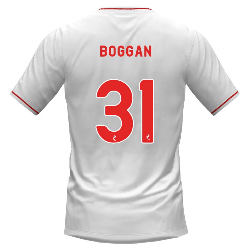 נשים כדורגל Joe Boggan #31 לבן אדום הרחק ג'רזי 2026/27
