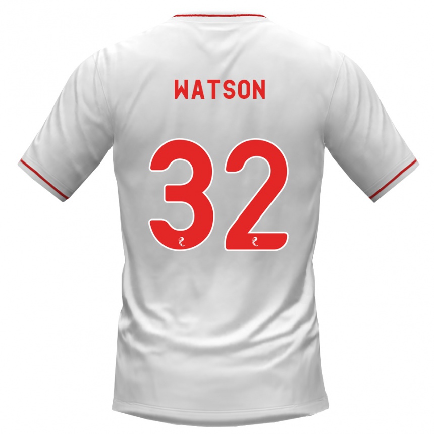 נשים כדורגל Ashley Watson #32 לבן אדום הרחק ג'רזי 2026/27