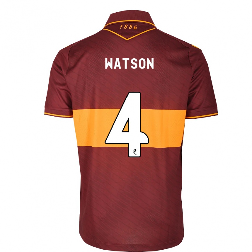 נשים כדורגל Chelsie Watson #4 כתום בורדו הרחק ג'רזי 2026/27