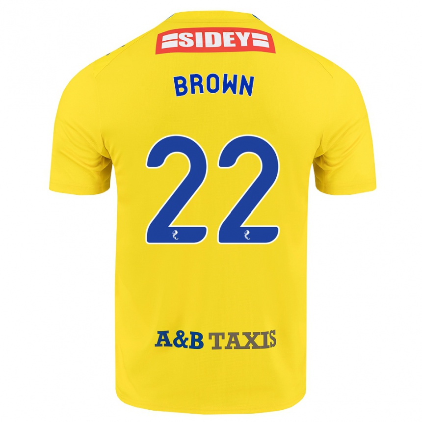 נשים כדורגל Cameron Brown #22 צהוב כחול שחור הרחק ג'רזי 2026/27