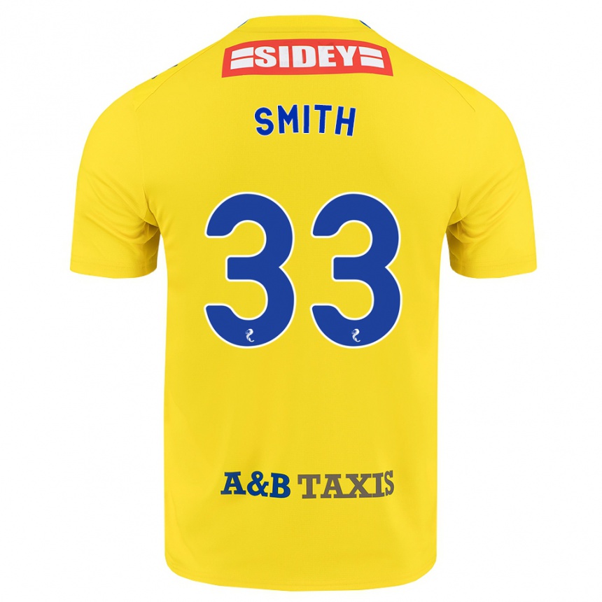 נשים כדורגל Liam Smith #33 צהוב כחול שחור הרחק ג'רזי 2026/27