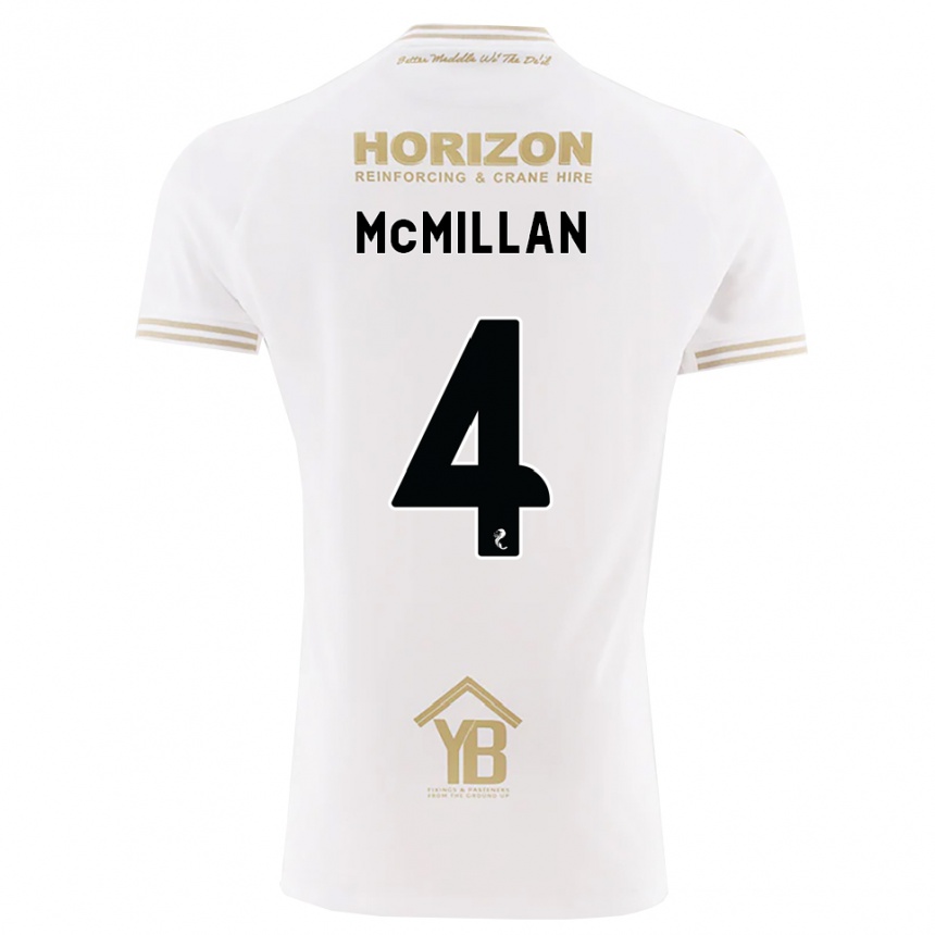 נשים כדורגל Jack Mcmillan #4 חיטה לבנה הרחק ג'רזי 2026/27 נשים כדורגל Jack Mcmillan #4 חיטה לבנה הרחק ג'רזי 2026/27