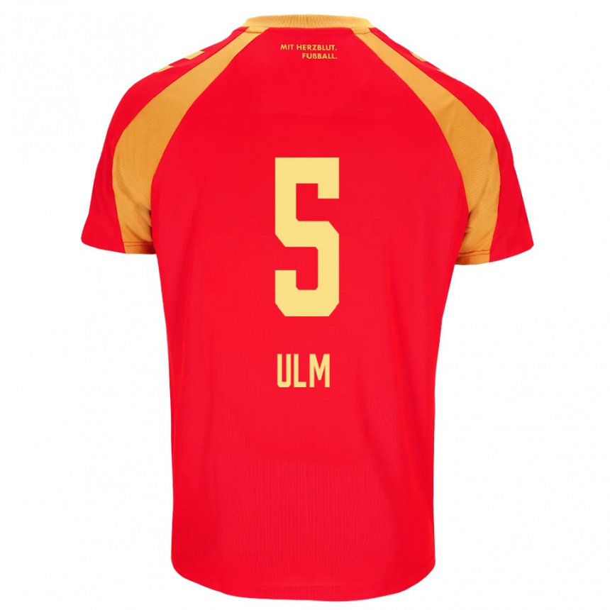 נשים כדורגל Ethan Ulm #5 אדום כתום שחור הרחק ג'רזי 2026/27