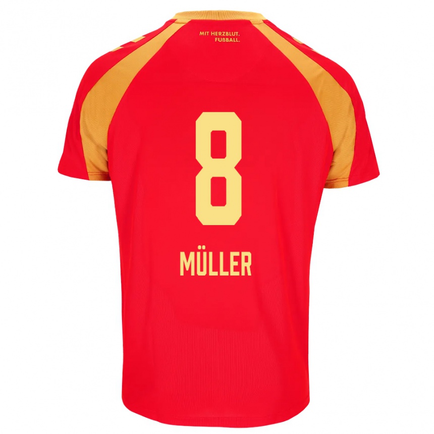 נשים כדורגל Carlos Müller #8 אדום כתום שחור הרחק ג'רזי 2026/27 נשים כדורגל Carlos Müller #8 אדום כתום שחור הרחק ג'רזי 2026/27