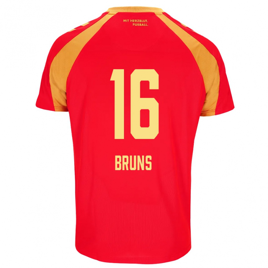 נשים כדורגל Tom Bruns #16 אדום כתום שחור הרחק ג'רזי 2026/27