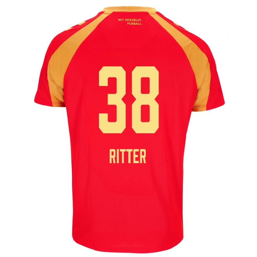 נשים כדורגל Max Ritter #38 אדום כתום שחור הרחק ג'רזי 2026/27