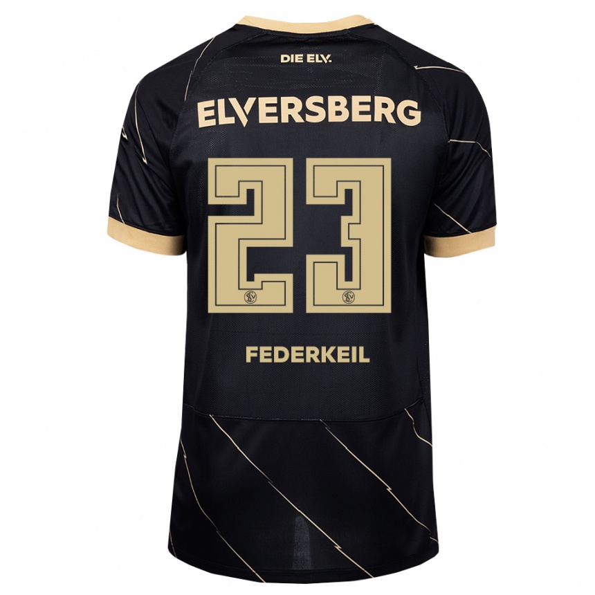 נשים כדורגל Jonas Federkeil #23 שחור חום הרחק ג'רזי 2026/27