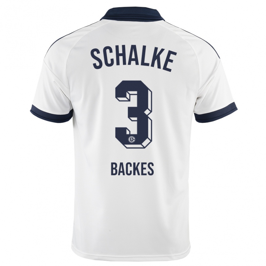 נשים כדורגל Diego Backes #3 שחור לבן הרחק ג'רזי 2026/27